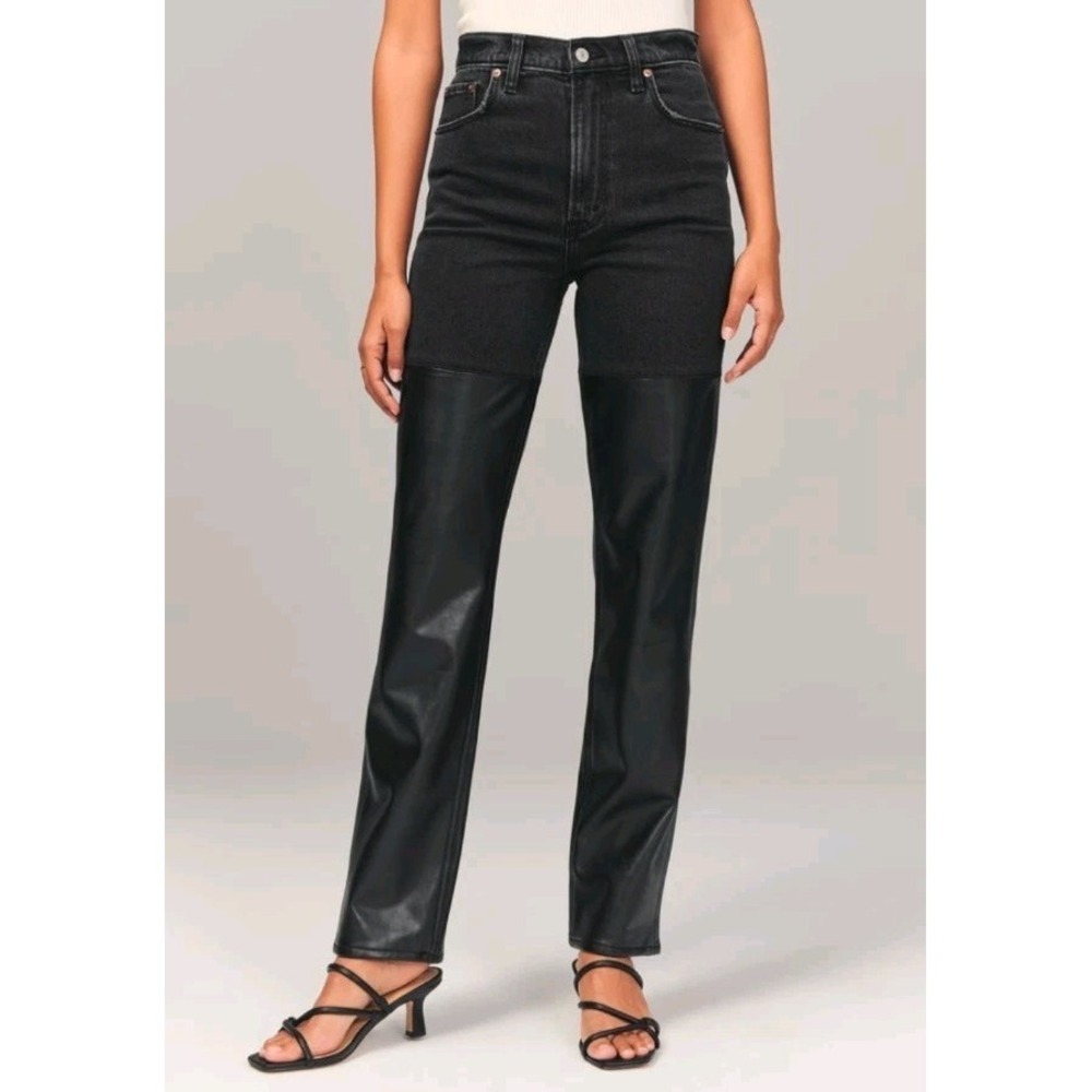 Abercrombie & Fitch Jeans Womens Size 28/6R Black Curve Love Straight High-Rise‎